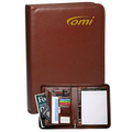 Brown Zippered Ringfolio w/ Clipboard (14"x10.5")